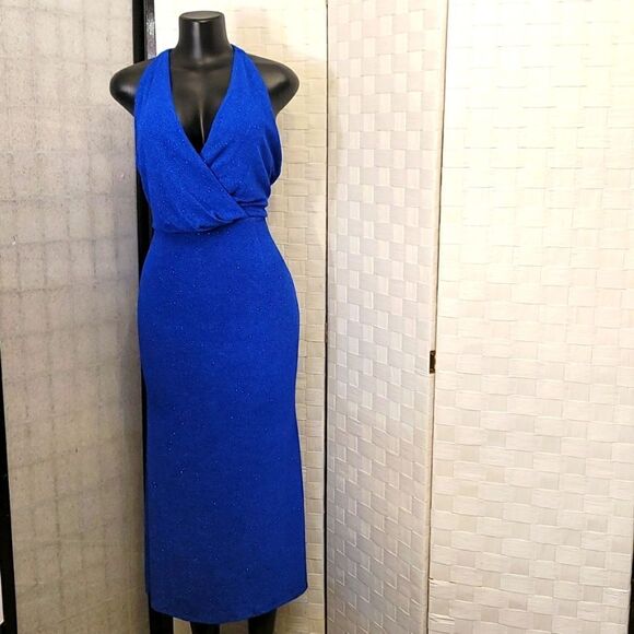 BRAND NEW ALEXA B SPARLING DRAPER V-NECK SILHOUETTE EVENING DRESS - Picture 1 of 12